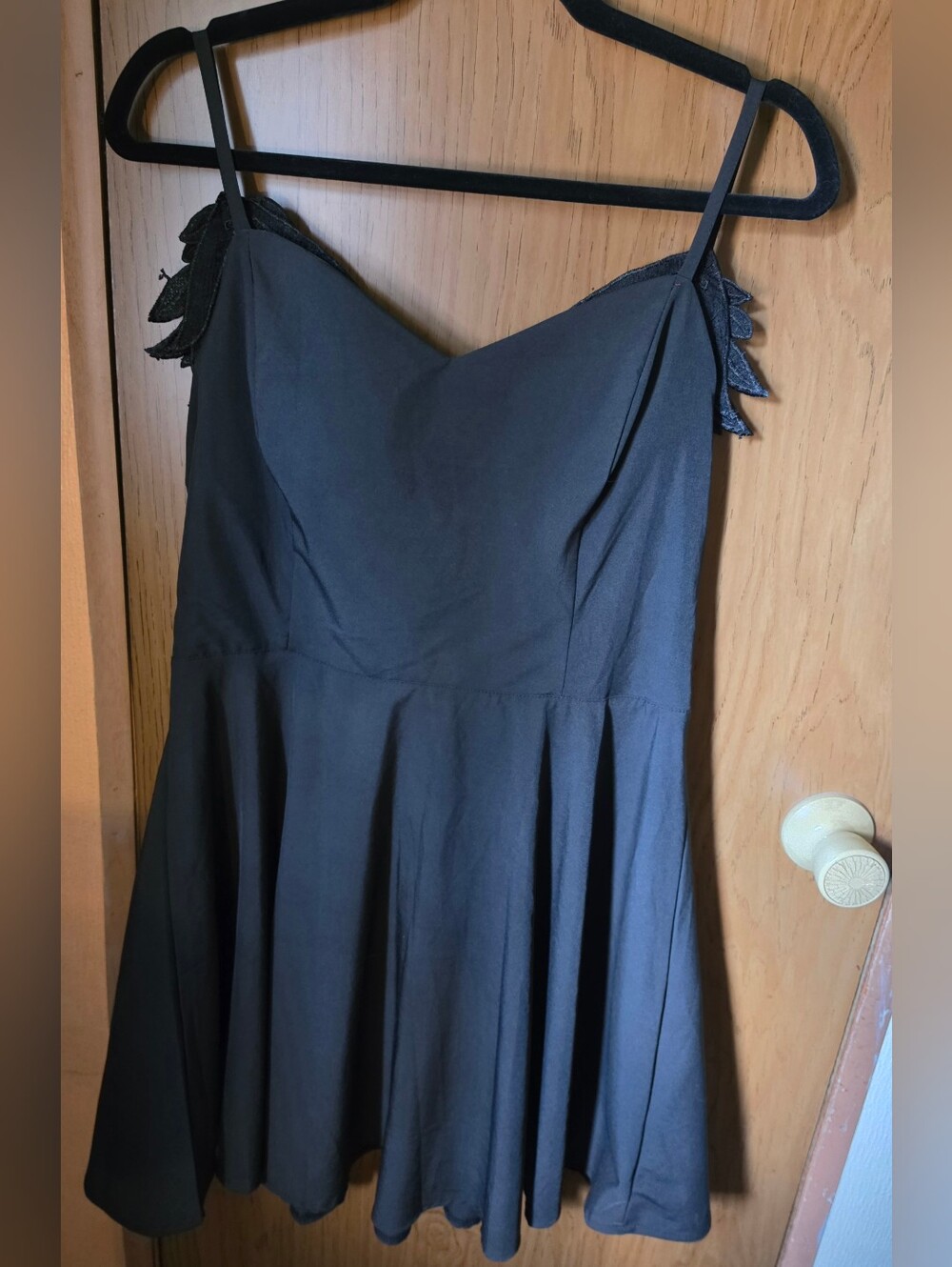 CHOISE Black Gothic Angel Winged Mini Dress